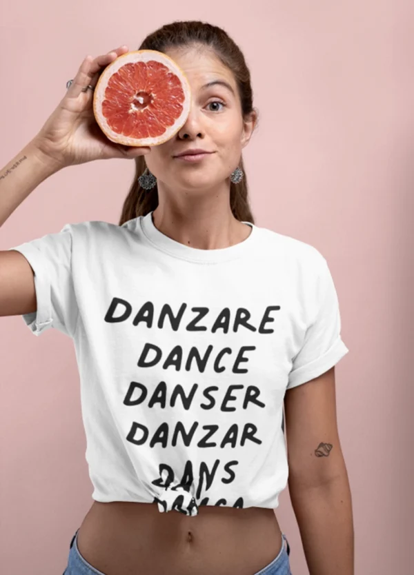 T-Shirt con stampa "danzare"